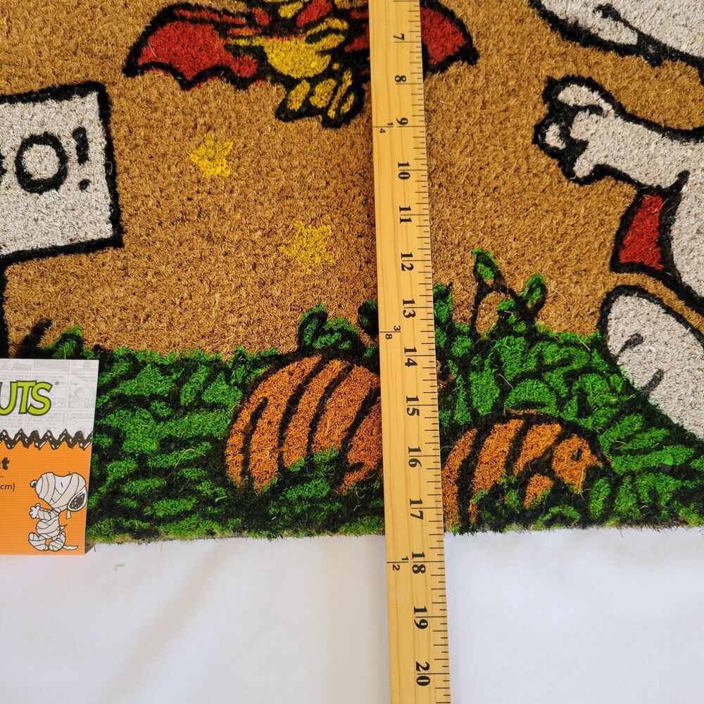 Peanuts Snoopy Woodstock Halloween Boo Coir Door Mat 18”x30” Doormat Vampire - Picture 6 of 11